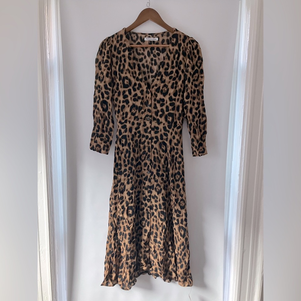 NWT Reformation animal print midi dress size 2 xs s